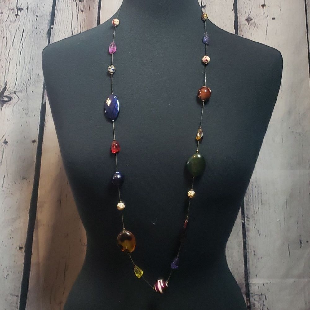 ‎Faux Multi color Gemstone Necklace